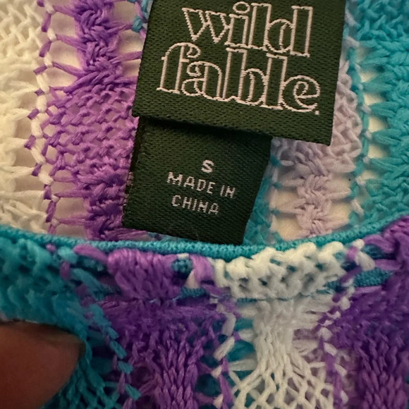 WILD FABLE Lilac Multi Colors Sleeveless Crop Top Large BNWT - Picture 3 of 4